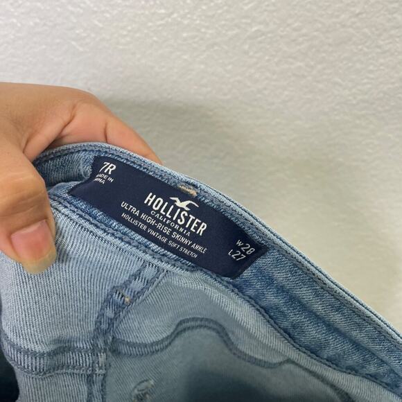 Hollister Womens Jeans Size 28 Ultra High Rise Skinny Ankle Denim Blue Casual - Picture 3 of 16